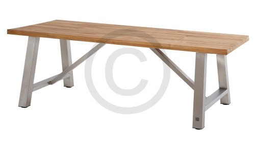 4 seasons outdoor icon tisch 240 edelstahl teak 