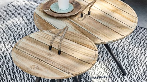 applebee elle coffee table set teak 